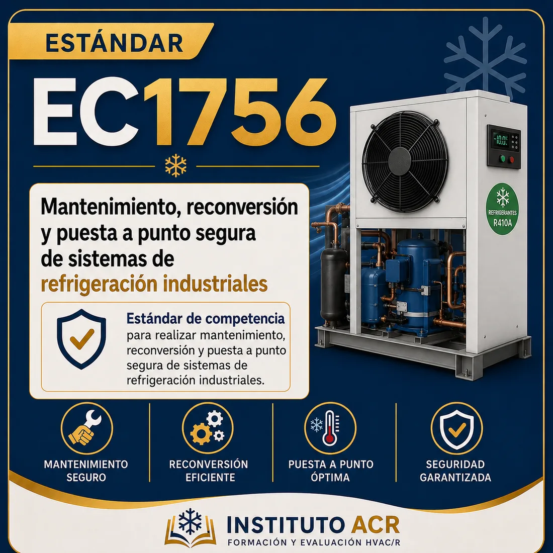 Estándar EC1756 - Mantenimiento, reconversión y puesta a punto segura de sistemas de refrigeración industriales